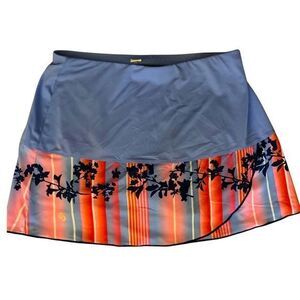 Calla Skort - S blue orange print , nylon spandex